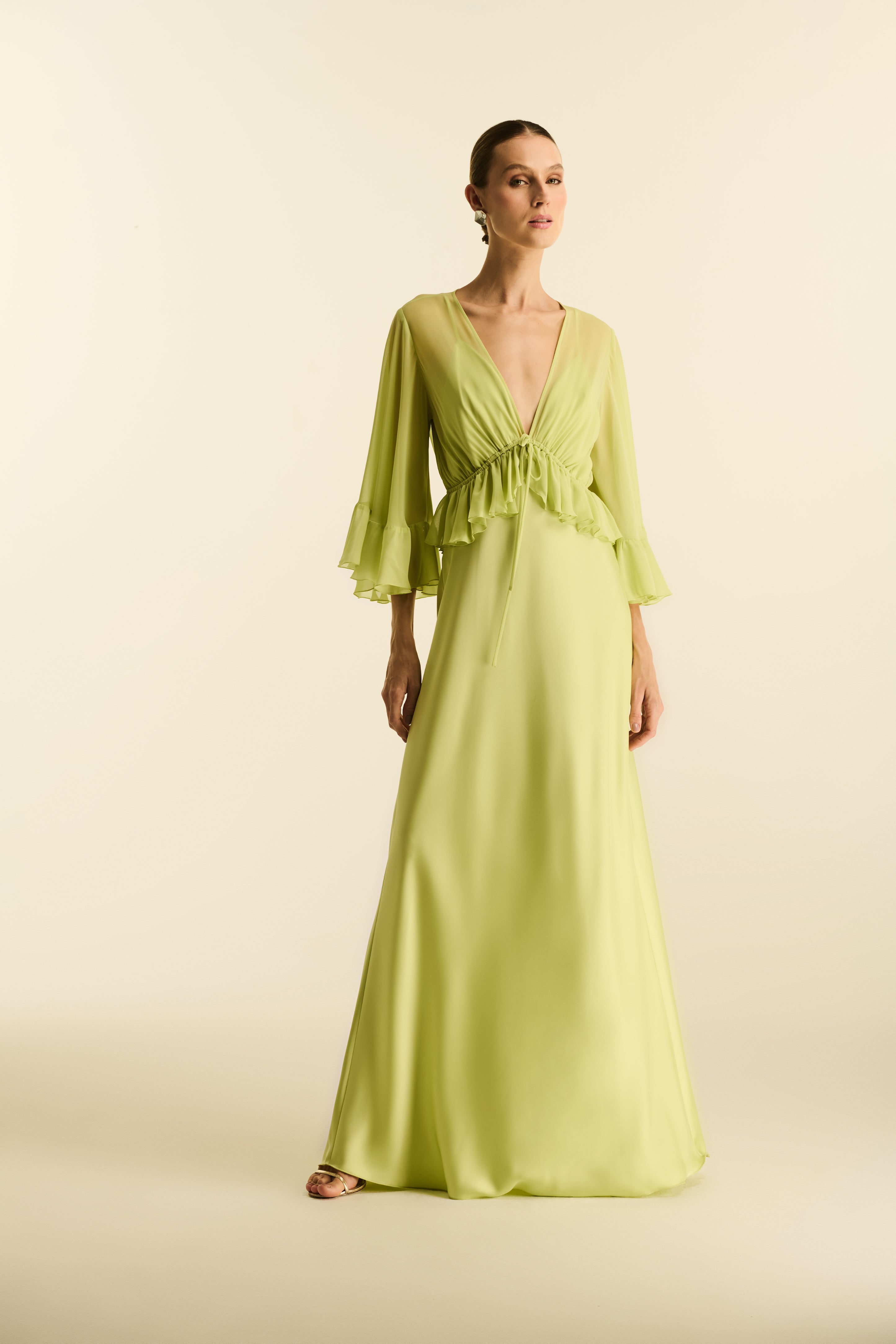 Vestido Longo com Manga