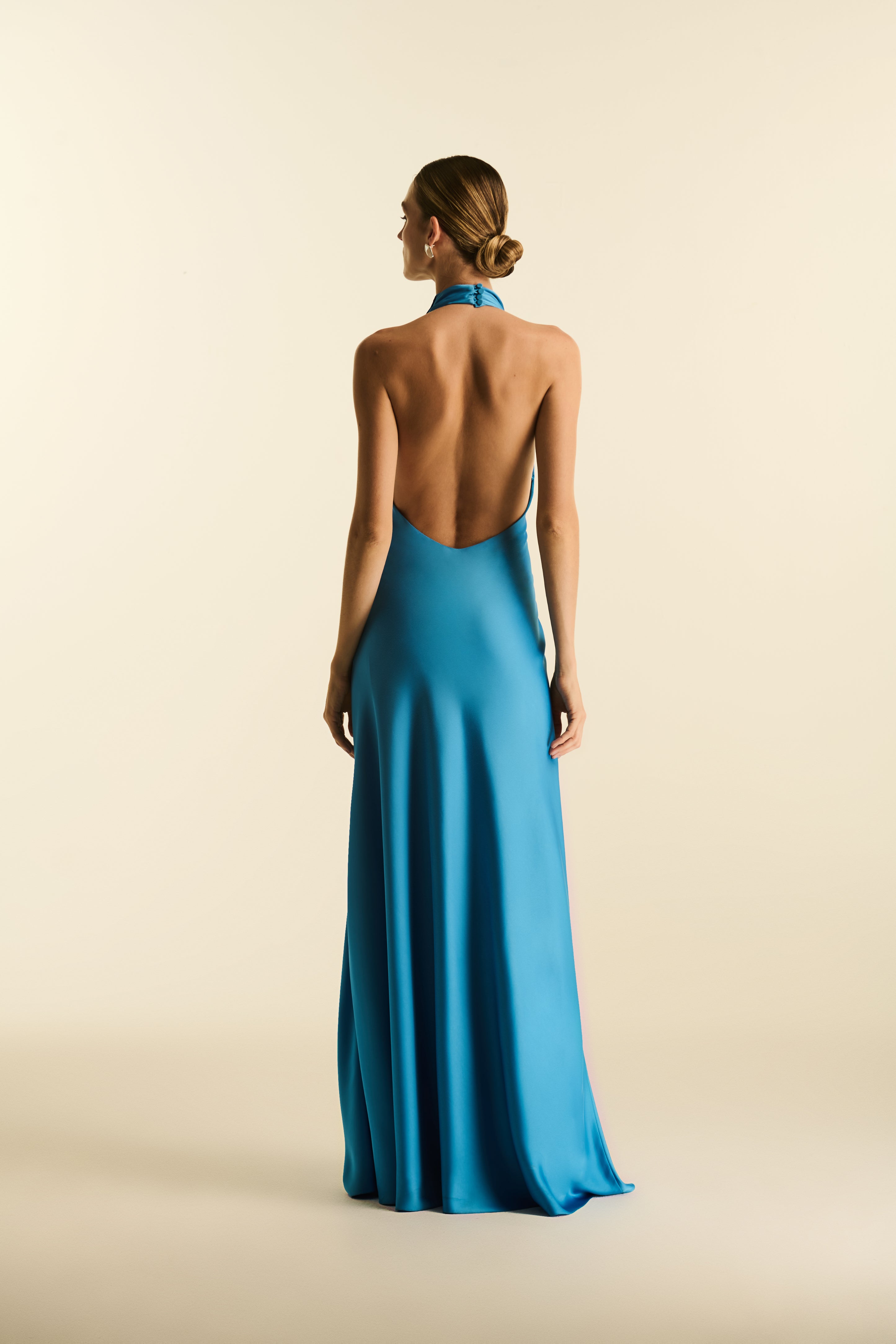 Vestido Longo Frente Única Cetim