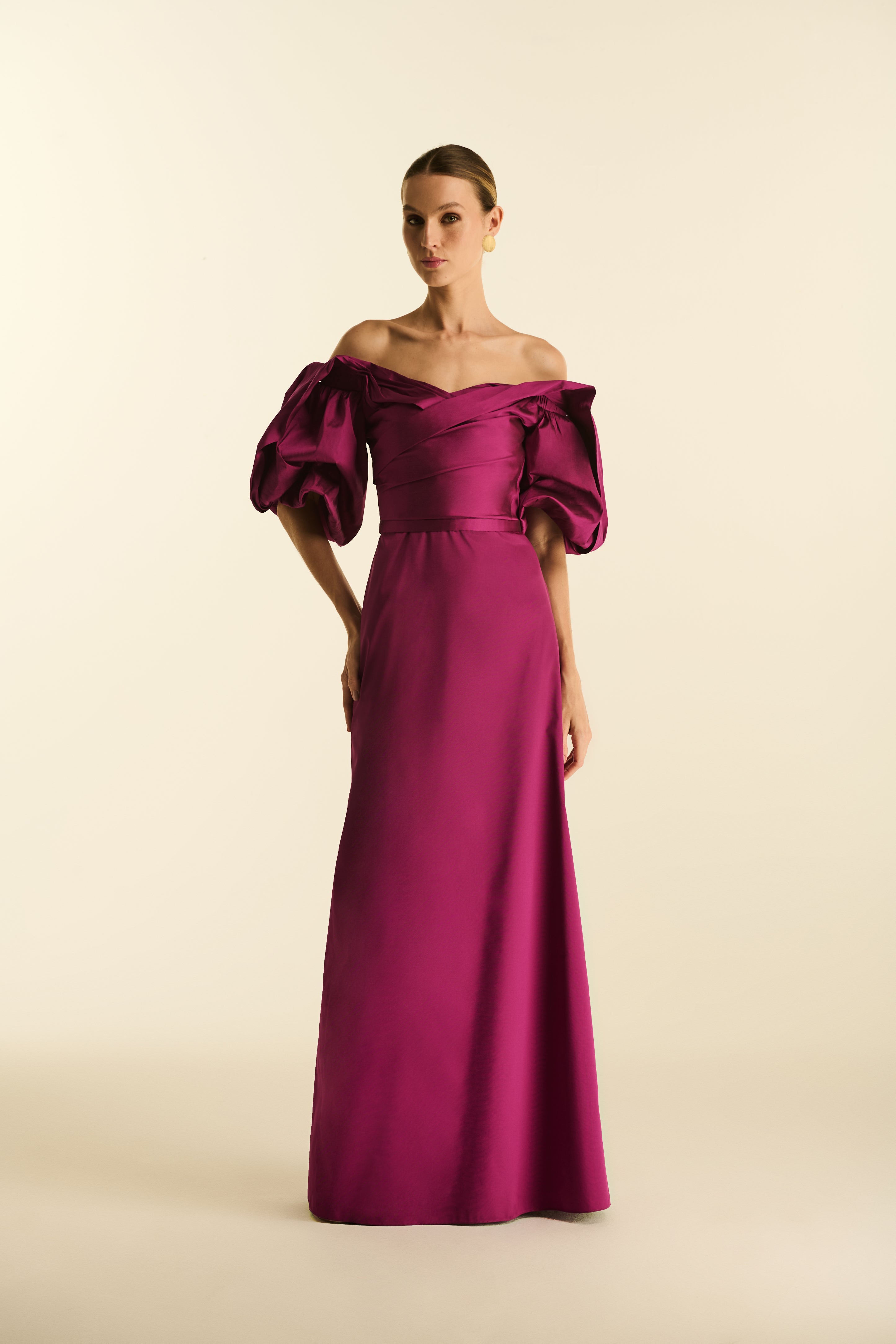 Vestido Longo Manga Bufante