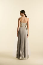 Vestido Longo Metalizado Tomara que Caia