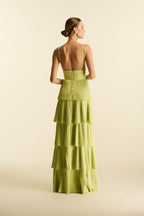 Vestido Longo Saia em Camadas