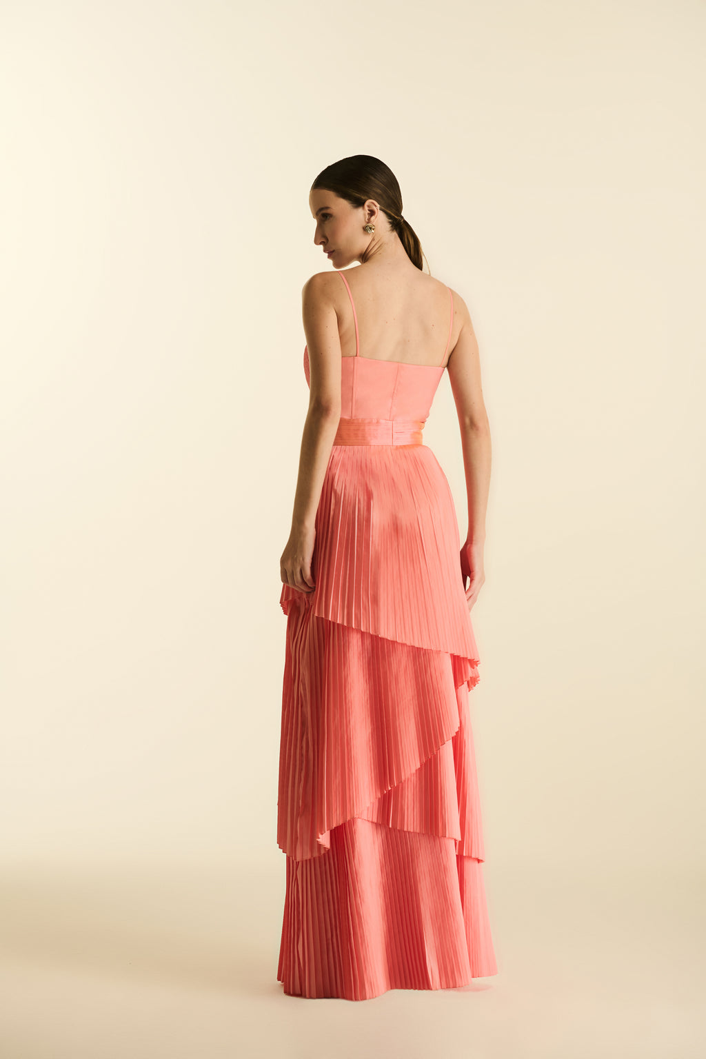 Vestido Longo Camadas Assimétricas