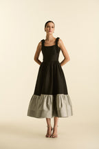 Vestido Midi Bicolor