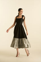 Vestido Midi Bicolor