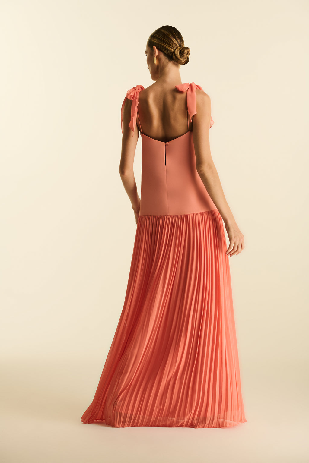 Vestido Longo Mix de Tecidos